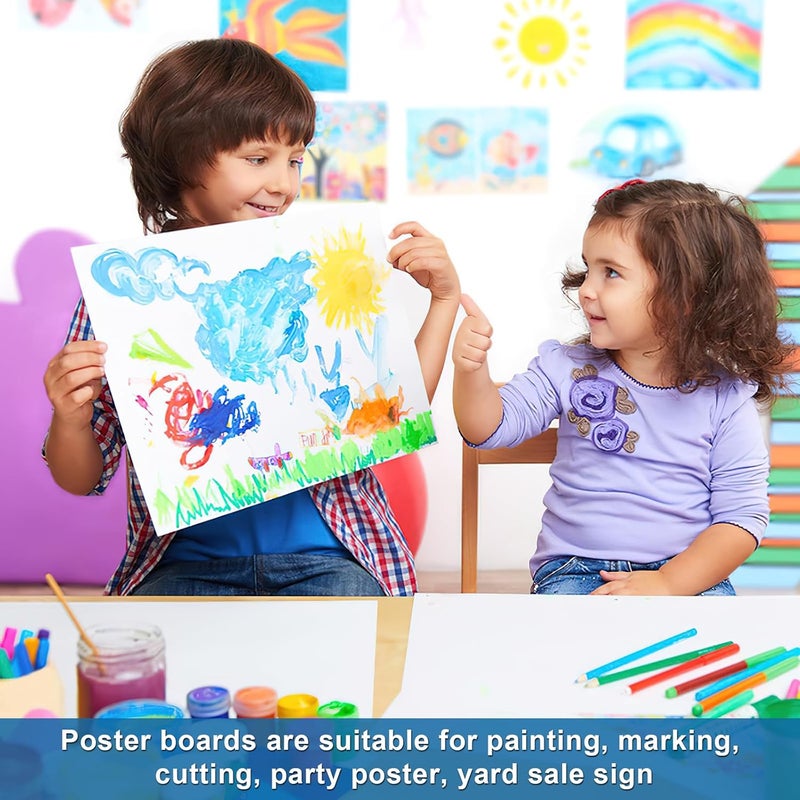 rookea 18 Pcs 11" x 14" Poster Board White Poster Paper Boards Bulk, 250GSM Thickness Vision Board Smart Poster Board for School Arts Craft Projects Presentations Drawing Scrapbooking Graphic Display - Image 4